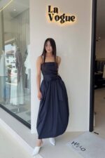 37358 Pleated Halter Dress