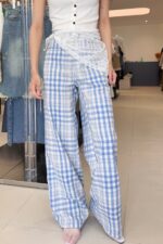 37353 Check Wide-Leg Pants