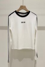 36966 Cropped Slim Fit Long Sleeve Top