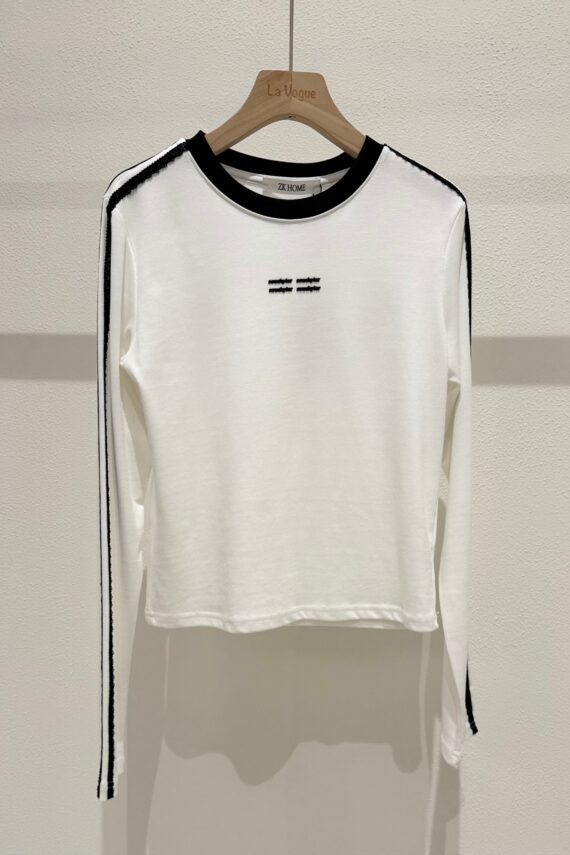 36966 Cropped Slim Fit Long Sleeve Top