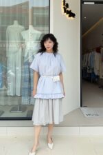 37320 ELASTIC PLEATED SKIRT