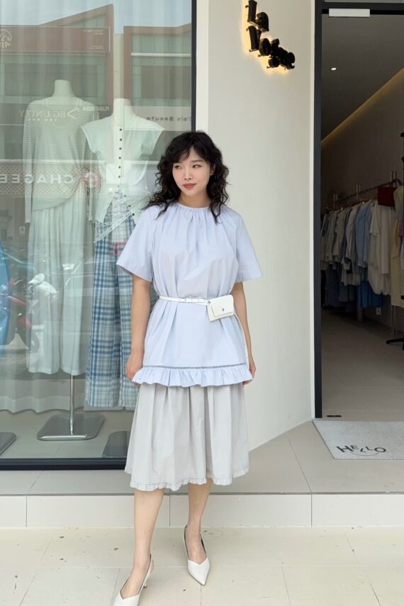 37320 ELASTIC PLEATED SKIRT