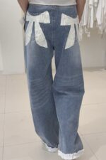 37354 BOW PRINT JEANS