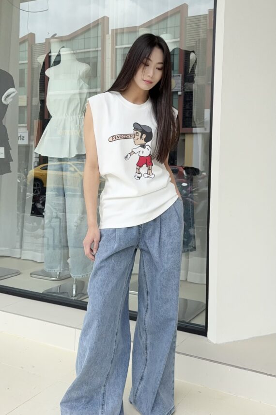 37443 CASUAL CARTOON SLEEVELESS TOP