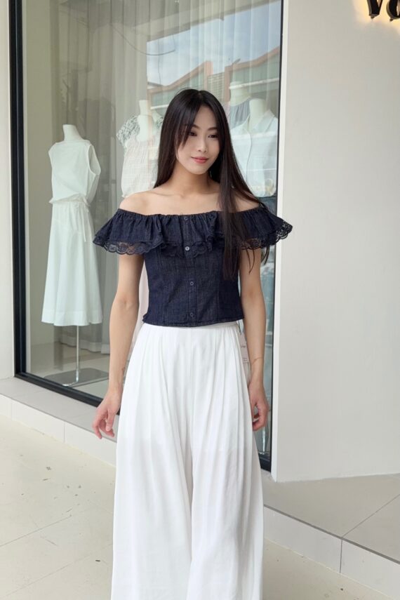 37390 DENIM BOAT NECK TOP