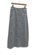 37395 FLORAL DENIM SKIRT