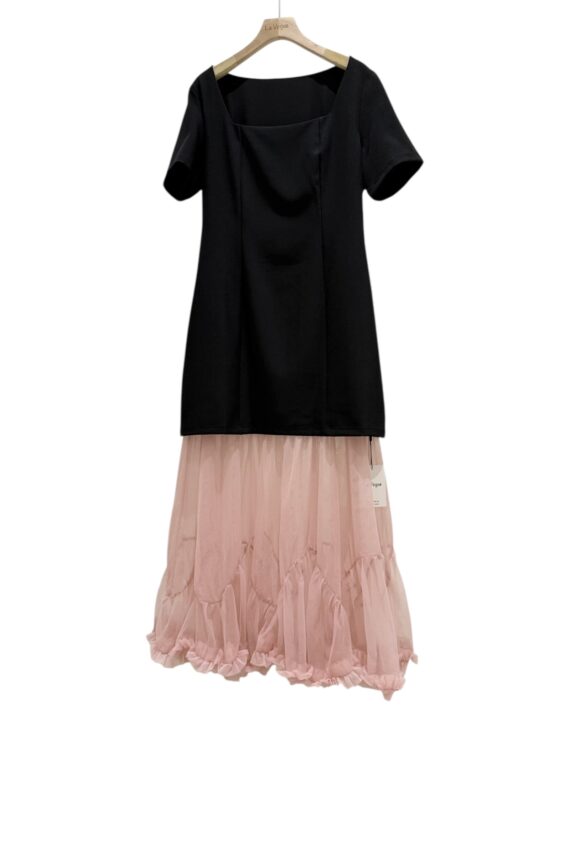 37392 MESH PATCHWORK DRESS