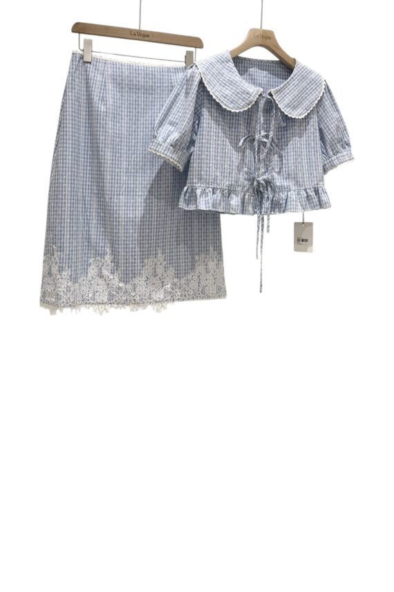 37393 LACE PATCHWORK TWO PIECE SUIT