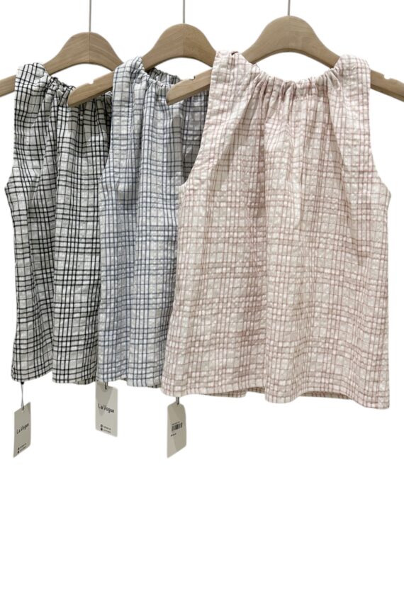 37294 PLAID SLEEVELESS TOP