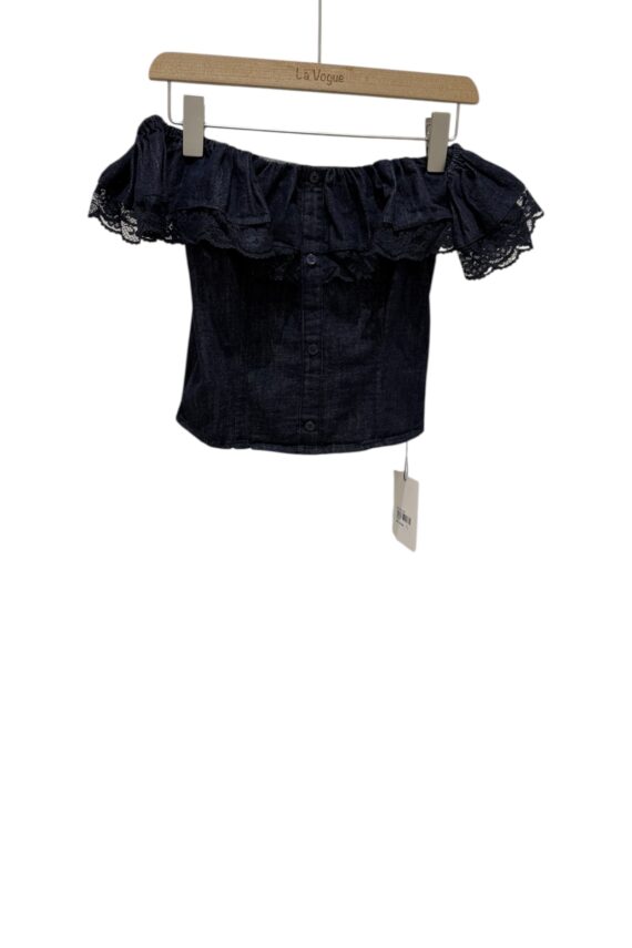 37390 DENIM BOAT NECK TOP