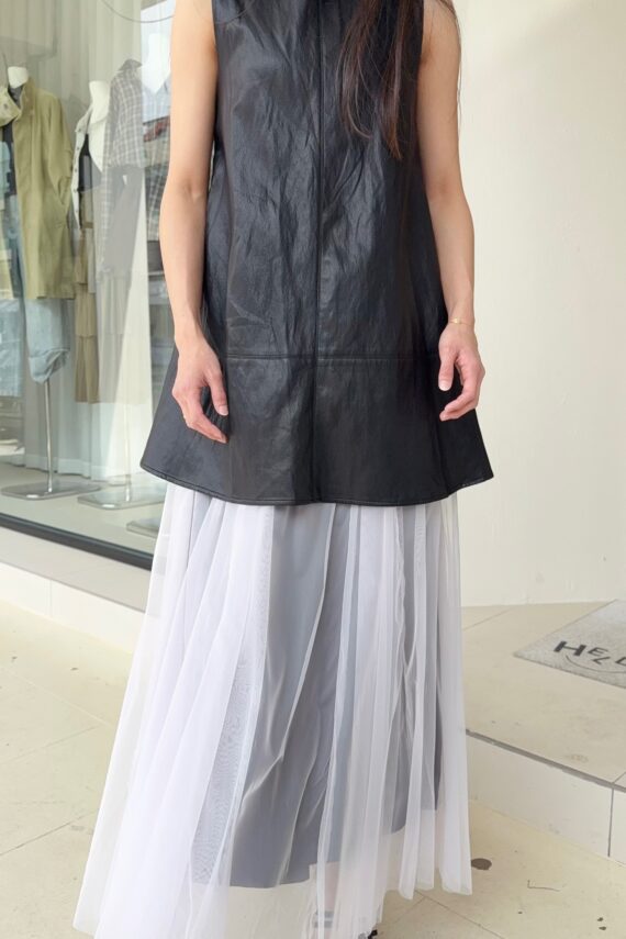 37739 SLEEVELESS LEATHER DRESS