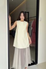 37739 SLEEVELESS LEATHER DRESS