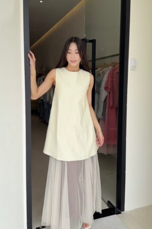 37739 SLEEVELESS LEATHER DRESS