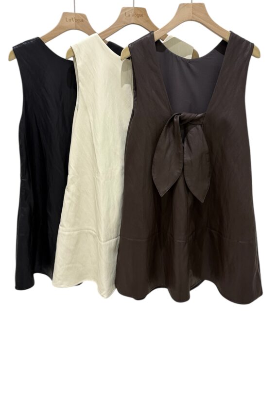 37739 SLEEVELESS LEATHER DRESS