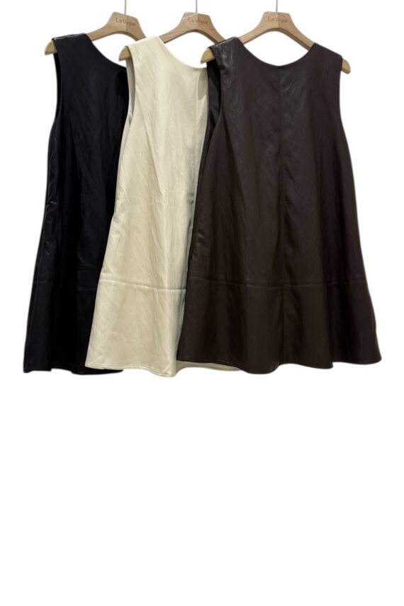 37739 SLEEVELESS LEATHER DRESS