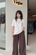 37801 ELASTIC WAIST WIDE-LEG PANTS