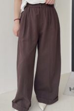 37801 ELASTIC WAIST WIDE-LEG PANTS