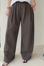 37801 ELASTIC WAIST WIDE-LEG PANTS