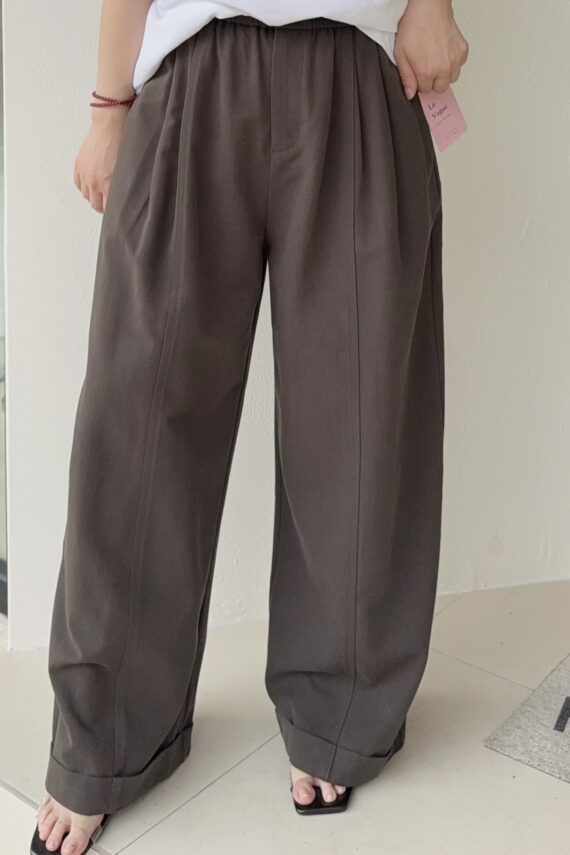 37801 ELASTIC WAIST WIDE-LEG PANTS