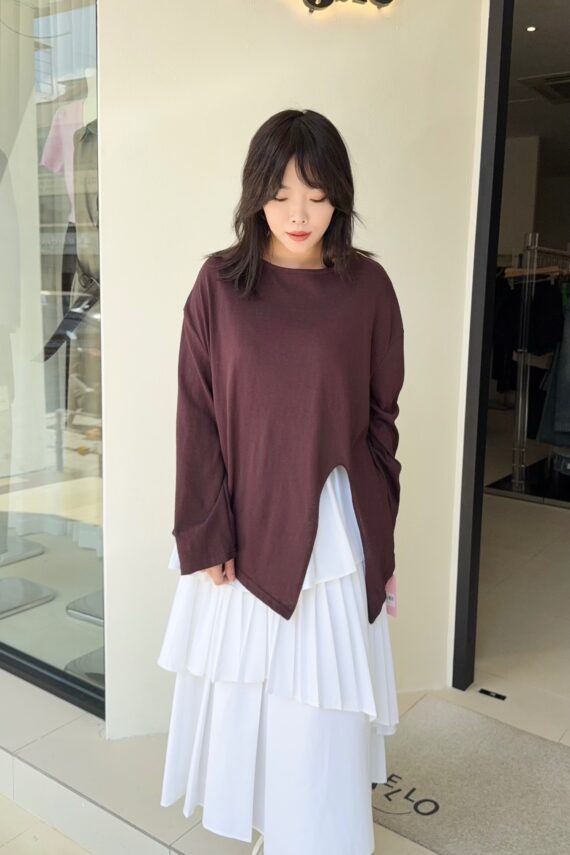 37888 IRREGULAR THIN LONG-SLEEVED TOP