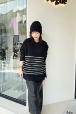 37886 FAKE TWO PIECE SWEATER SHIRT TOP