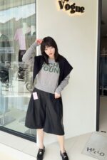 37837 KNITTED LETTERING LONG-SLEEVED TOP