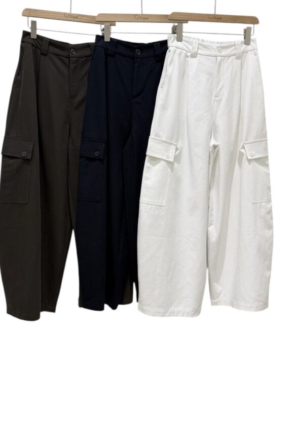 37789 ELASTIC WAIST WIDE-LEG PANTS