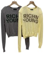 37837 KNITTED LETTERING LONG-SLEEVED TOP