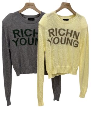 37837 KNITTED LETTERING LONG-SLEEVED TOP