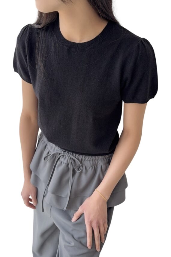 37777 WOOL KNITTED CROPPED TOP