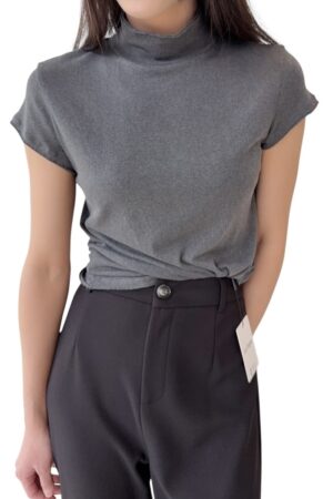 37575 HALF TURTLENECK SHORT TOP