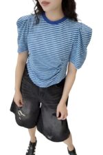 37385 PUFF SLEEVE PLEATED TOP