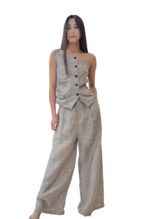 37135 Off-Shoulder Button-Down Top