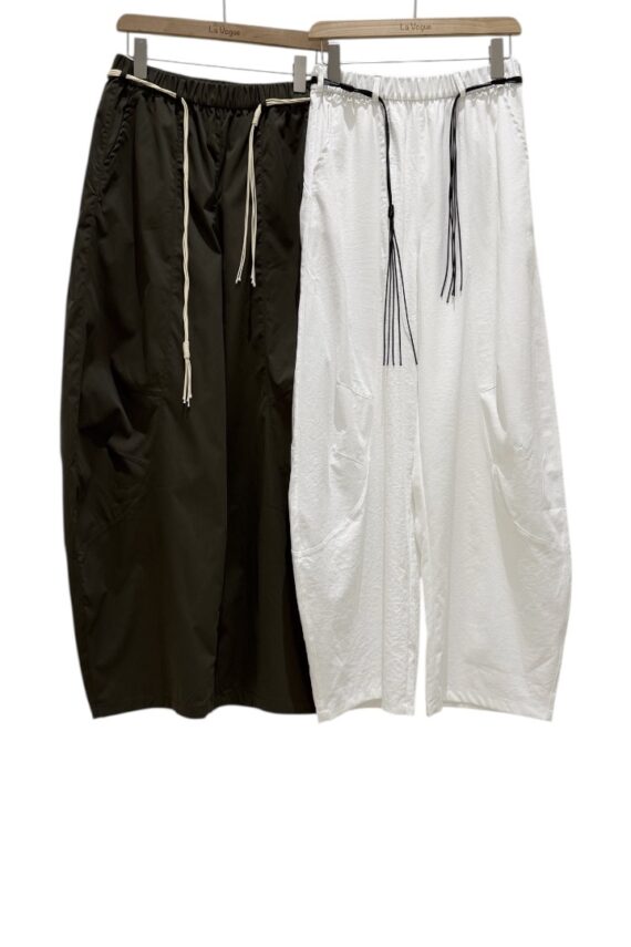 37714 ELASTIC WAIST CASUAL CURVED PANTS