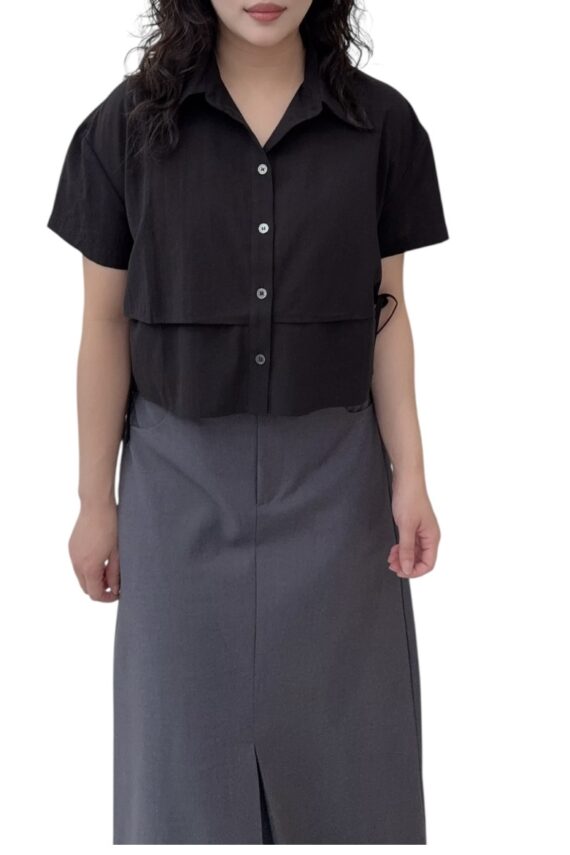 37317 CASUAL CROPPED SHIRT