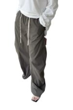 37714 ELASTIC WAIST CASUAL CURVED PANTS