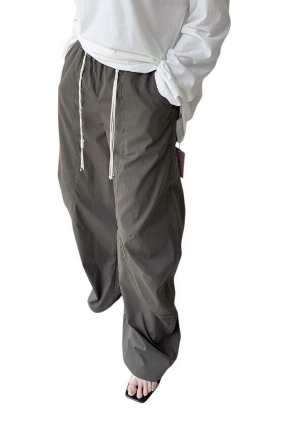 37714 ELASTIC WAIST CASUAL CURVED PANTS