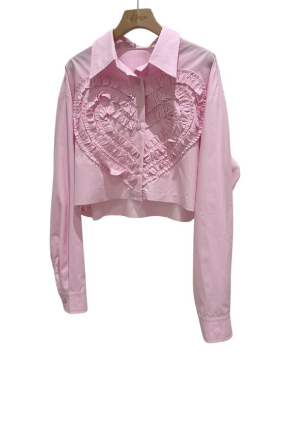38009 CROPPED HEART-PRINT SHIRT