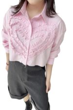 38009 CROPPED HEART-PRINT SHIRT