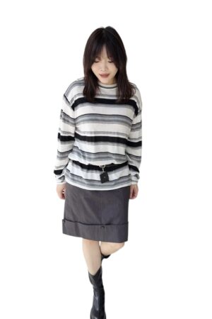 38029 LONG SLEEVE KNITTED SHIRT TOP
