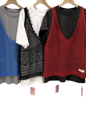 38213 TWO-PIECE LACE T-SHIRT