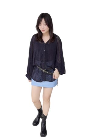 38128 HOLLOW LONG SLEEVE TOP