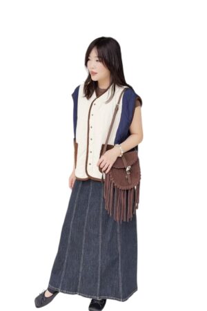 38146 COLOR-BLOCK OVERSIZED VEST