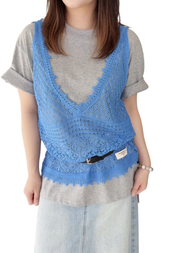 38213 TWO-PIECE LACE T-SHIRT