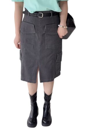 38325 DENIM CARGO SKIRT