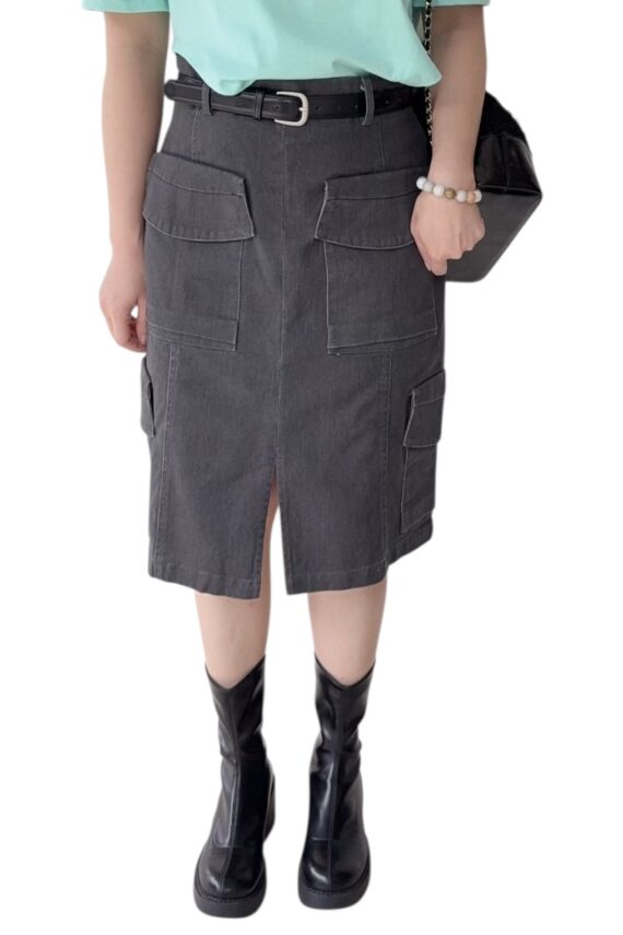 38325 DENIM CARGO SKIRT