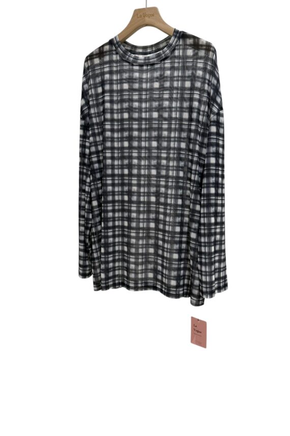 38483 PLAID LONG SLEEVE TOP