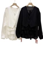 38496 FAKE TWO-PIECE LONG SLEEVE TOP