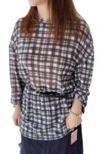 38483 PLAID LONG SLEEVE TOP