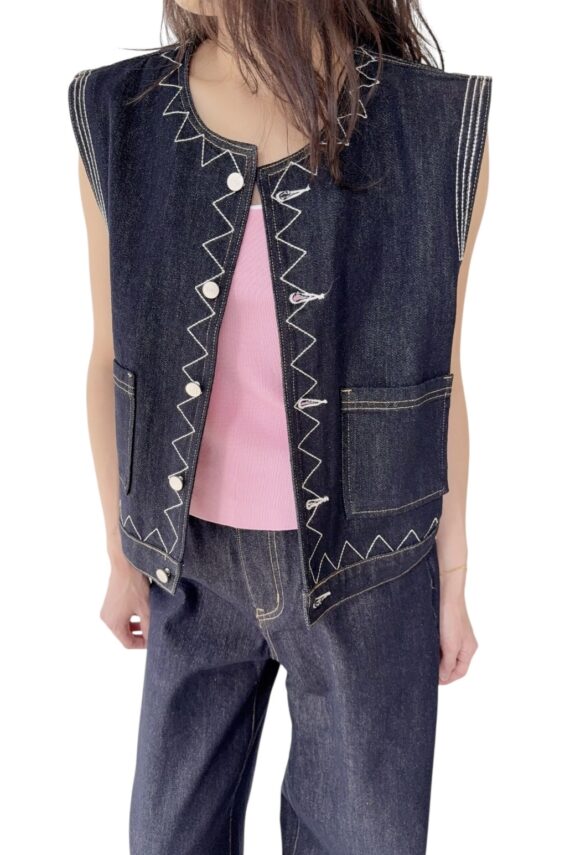 38454 DENIM SHORT VEST